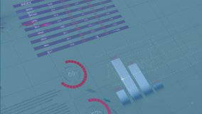 Animation of multicolored infographic interface over 100 euro bills on table. Digital composite, multiple exposure, report, business, banking, currency, growth, progress and global concept. - Powered by Shutterstock - Get 15% off with code: PIKWIZARD15