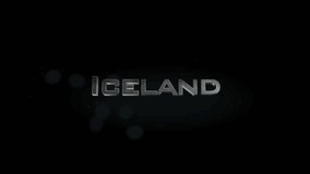 Iceland 3D title word made with metal animation text on transparent black - Powered by Shutterstock - Get 15% off with code: PIKWIZARD15
