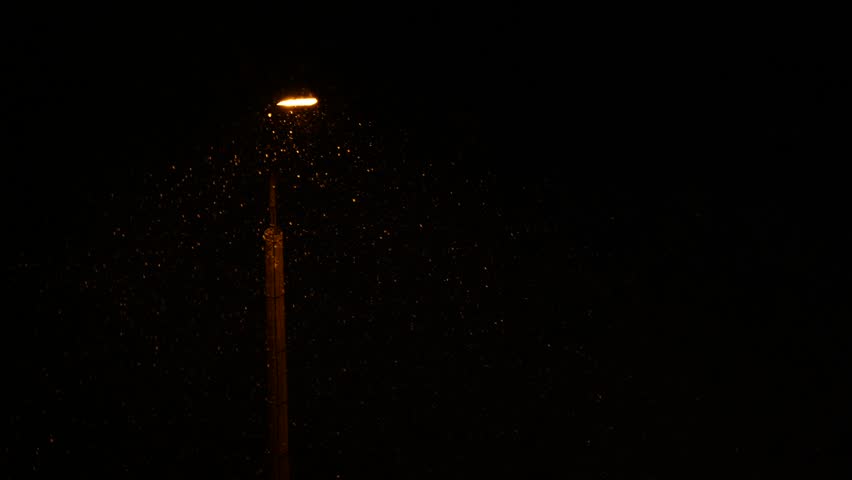 Night winter street lamp with falling snow in slow motion | Shutterstock HD Video #1111849291
