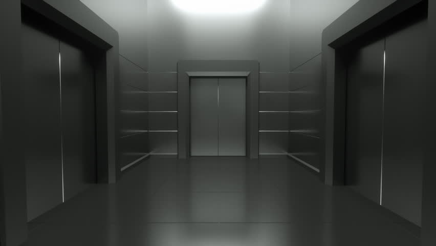Opening Metal elevator leading to white space  Royalty-Free Stock Footage #1111849363