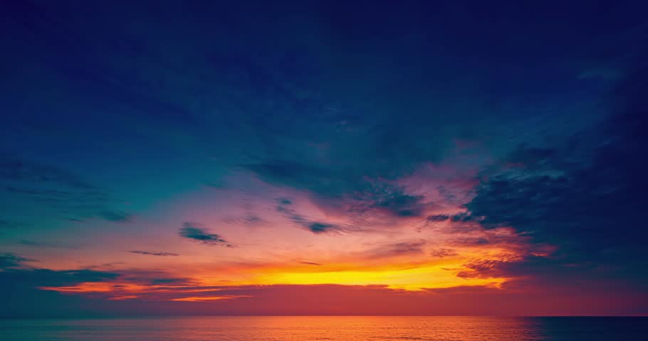 Beautiful 4K Time lapse of Majestic sunrise or sunset clouds sky over sea landscape,Amazing colorful light of nature cloudscape dramatic sky background | Shutterstock HD Video #1111849811
