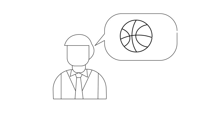 Animated sketch of a man and a basketball | Shutterstock HD Video #1111859183