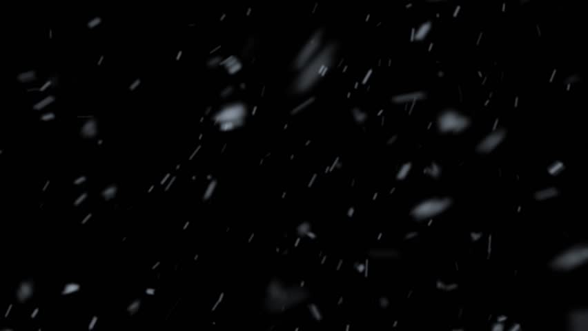 White snow overlay layer on black background, snowflakes bokeh and snowfall for Christmas and holiday design. Royalty-Free Stock Footage #1111859279