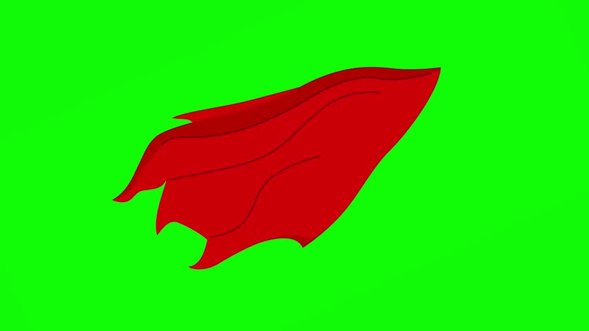 Red Cape or cloak on green background. Superhero cloak. Silk flying cape. | Shutterstock HD Video #1111863299