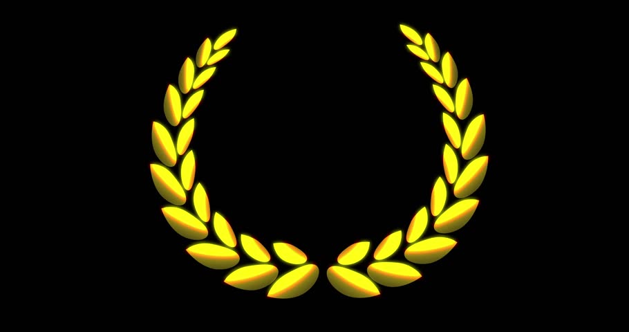 Golden Award wreath animation on black background,golden laurel wreath animation	 | Shutterstock HD Video #1111866683