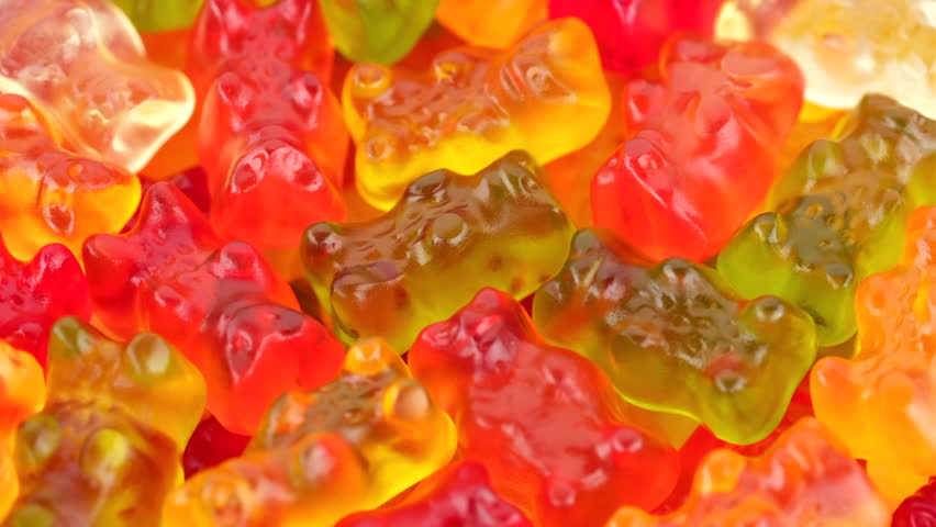 Zoom frame colorful gummy candy, close up | Shutterstock HD Video #1111867565