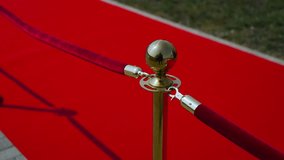 Red carpet with ropes and golden barriers at the entrance to a luxury party or film festival - Powered by Shutterstock - Get 15% off with code: PIKWIZARD15