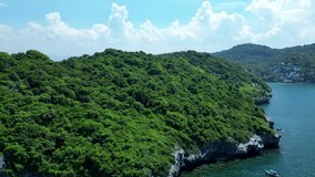 Discovering Ko Sichang's Coastal Majesty: 4K Drone Video of Enchanting Ocean Forest on the Cape