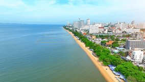 Jomtien Beach, a serene haven, offering a quiet escape from the hustle and bustle. Peaceful walks along the shore and the gentle breeze make it an ideal spot for reflection and relaxation. Thailand.
