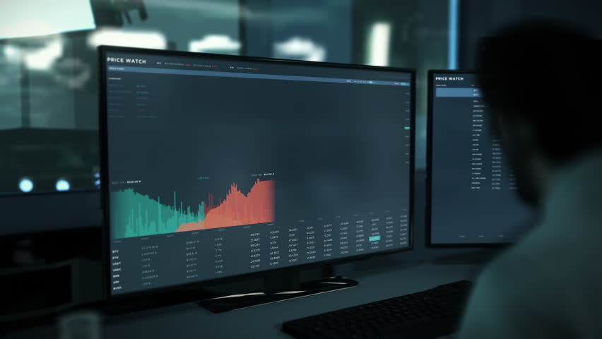 Visualisation of the stock price chart fluctuation of the finance application. Studying the financial chart of the valuable stock. Financial chart of the stock exchange rate. Investments. | Shutterstock HD Video #1111874919