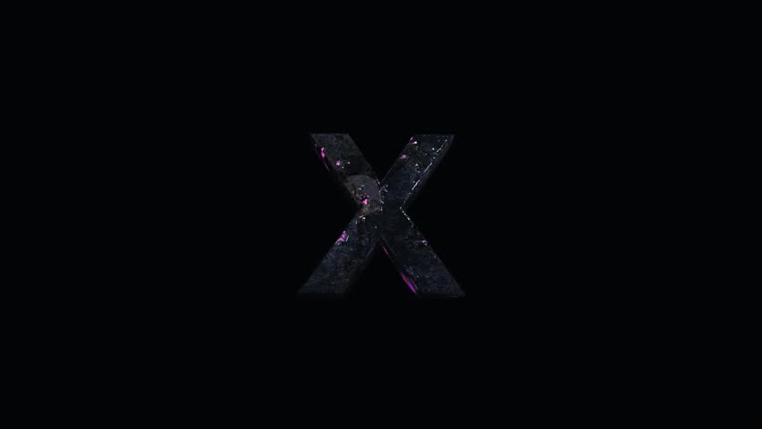 Spinning animation of a 3d letter X painted on a matte surface. 4K video loop animation. | Shutterstock HD Video #1111875049