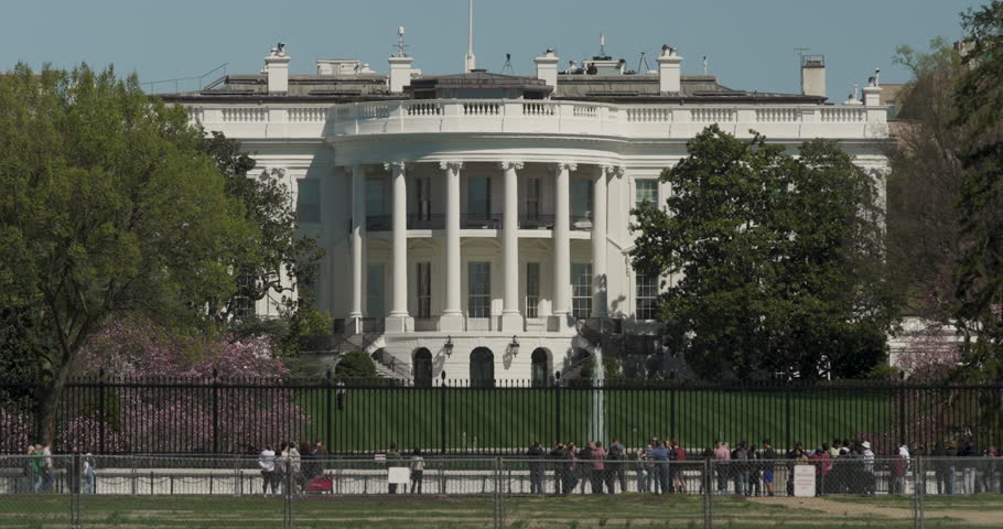 White House, Washington D.C., With Tourists Walking On Street Royalty-Free Stock Footage #1111876997