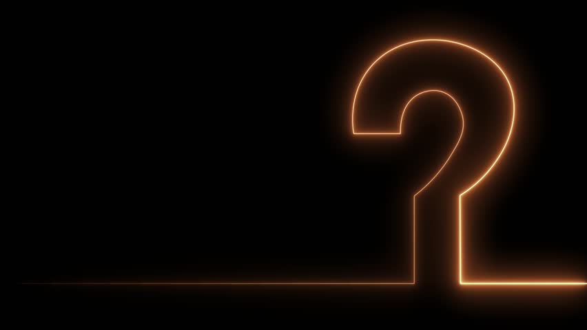 Question mark glowing neon moving light animated background. 4K 60fps | Shutterstock HD Video #1111881303