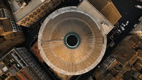 Aerial Crane Shot Reveals Dome of the Pantheon, Oculus. Rome, Italy City Center. Downtown - Powered by Shutterstock - Get 15% off with code: PIKWIZARD15