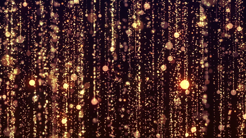 Shiny golden particles gracefully falling on gradient background. Shimmering particles surrounded by soft light and reflections. Golden matrix code. Luxury elegant background. Christmas, New Year.  | Shutterstock HD Video #1111890171