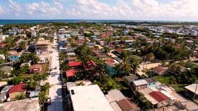 DFC Village area Drone Video in San Pedro Belize Hyperlapse
