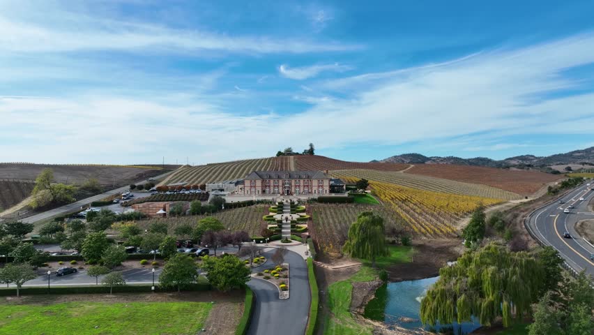 Ariel view of Downtown Los Angeles, CA on a sunny day. 4k