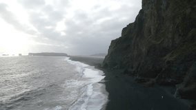 Reynisfjara, a black sand beach next to Vík (South Iceland). Filmed with a Drone. Different shots available in my portfolio.