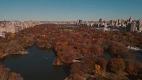 Central Park drone view, Manhattan, New York. NY City Manhattan Central Park panorama in Autumn. Autumn in Central Park. Fall Colors of Central Park foliage. - Powered by Shutterstock - Get 15% off with code: PIKWIZARD15