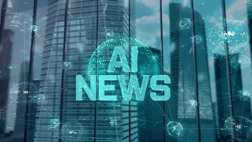 Ai news. Businessman Working in Office among Skyscrapers. Hologram Concept | Shutterstock HD Video #1111914639