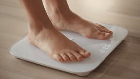 Weight Lose Scales Measure Weight. Girl Legs Step Bathroom Scale. Fitness Diet Woman Feet Standing Weighing Scales Slimming. Dieting Checking BMI Weight Loss. Barefoot Measuring Body Fat Overweight - Powered by Shutterstock - Get 15% off with code: PIKWIZARD15