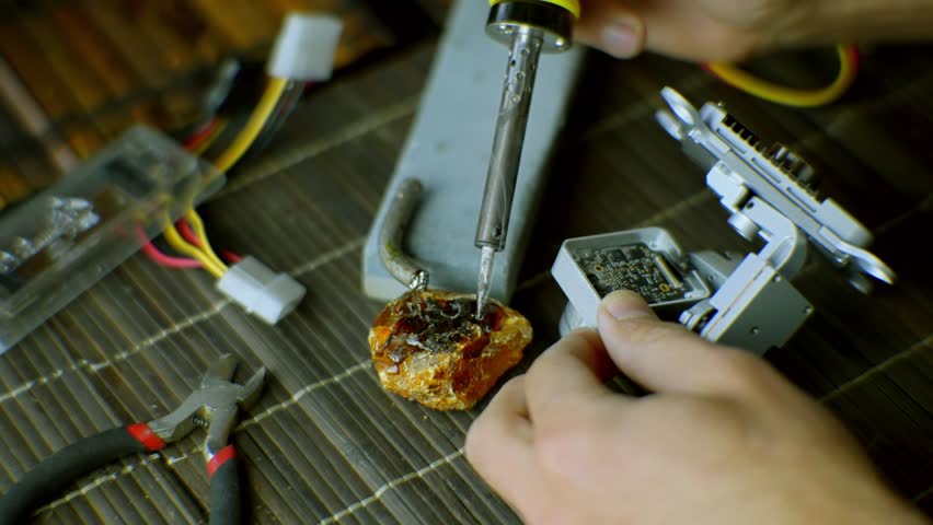 Repair board with a soldering iron | Shutterstock HD Video #1111916163