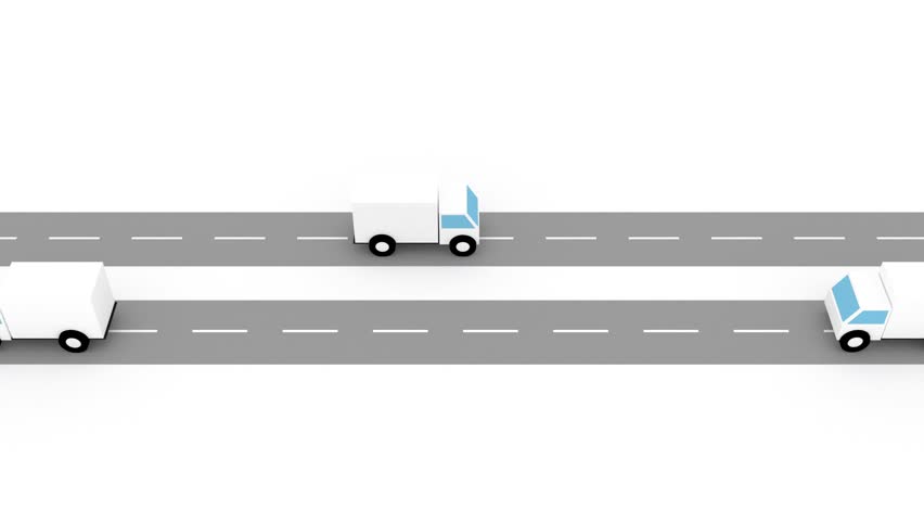 Trucks deliver goods and move along the track to the left and right able to loop 4k. 3D Illustration | Shutterstock HD Video #1111921131