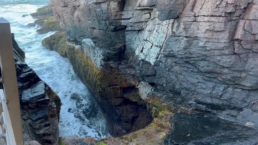 Looking down at Thunder Hole in Acadia National Park.