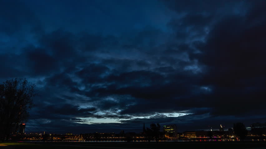 Time Lapse: Dusseldorf at night, Germany | Shutterstock HD Video #1111925855