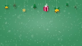 decoration of stars, christmas tree, giftbox, christmas bells and lamps with snow particle background, 4K animation - Powered by Shutterstock - Get 15% off with code: PIKWIZARD15
