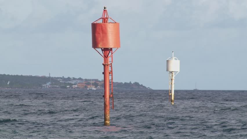 oceanographic buoys and seamarks outside the island territory of curacao
 Royalty-Free Stock Footage #1111934707