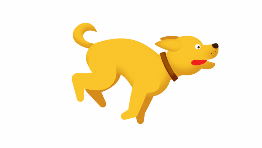 Cartoon dog runs quickly with its tongue hanging out. A funny dog runs - looped animation with an alpha channel. | Shutterstock HD Video #1111936803