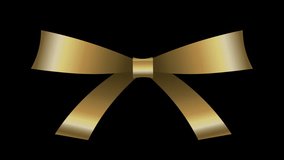 Animated 3D Gold Satin Ribbon Bow Design Element Isolated on Black  Background Black Friday Big Sale Gift Tie Realistic Stylish Golden Satin Ribbon Christmas, New Year Black Friday Decorative Element. - Powered by Shutterstock - Get 15% off with code: PIKWIZARD15