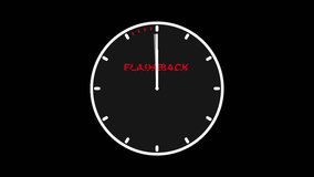Round clock spinning back isolated on solid black background, time running backwards flashback concept. Alpha channel included. - Powered by Shutterstock - Get 15% off with code: PIKWIZARD15