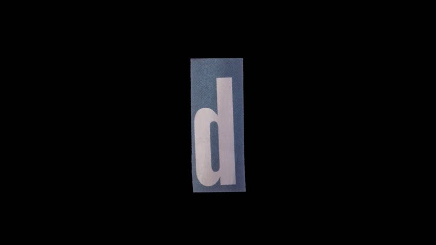 Lowercase D Letter in Paper Cut Letter. Ransom Letter style. Magazine Cut Outs. Dynamic Scrolling loop.