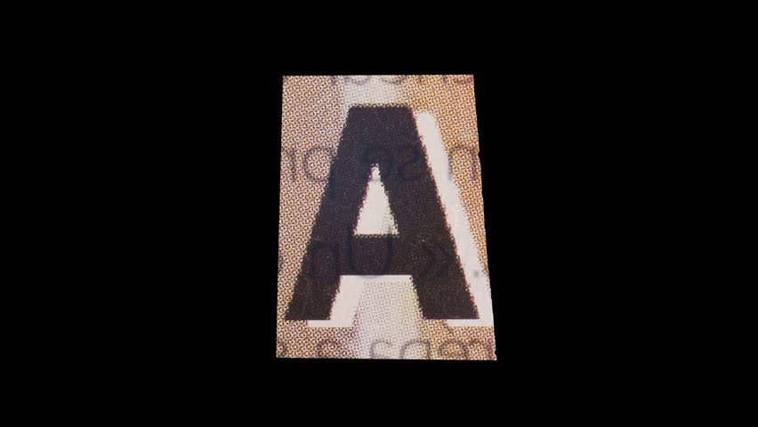 Uppercase A Letter in Paper Cut Letter. Ransom Letter style. Magazine Cut Outs. Dynamic Scrolling loop.