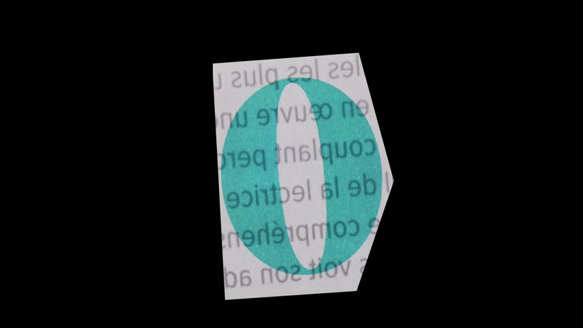 Uppercase O Letter in Paper Cut Letter. Ransom Letter style. Magazine Cut Outs. Wiggle loop.