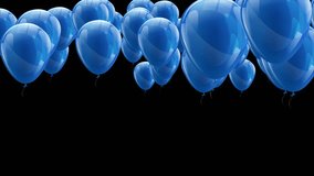 3D 4K Balloon's fly over black background, alpha, blue balloons, award, video transition - Powered by Shutterstock - Get 15% off with code: PIKWIZARD15
