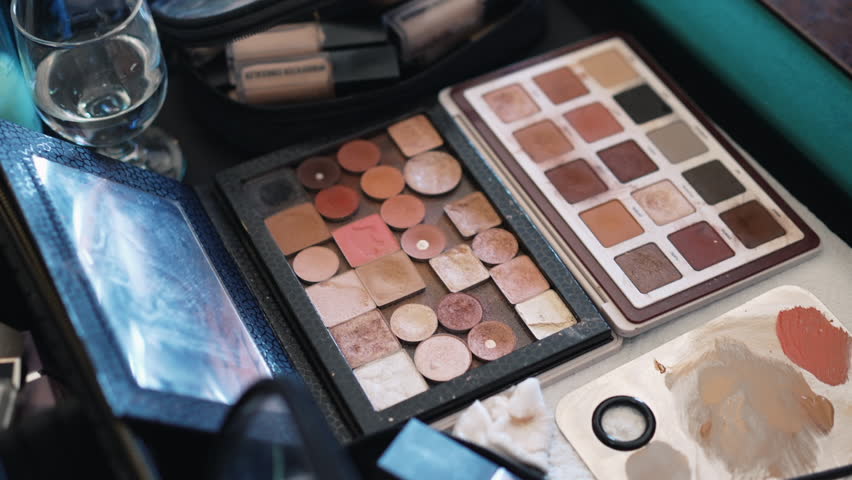 Assorted Makeup Palette Collection. Close up
 | Shutterstock HD Video #1111944353