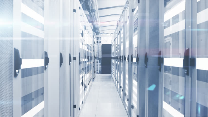 Animation of data processing over computer servers. Global computing, digital interface and data processing concept digitally generated video. | Shutterstock HD Video #1111945001