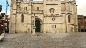 Church of Santa Maria La Antigua in Valladolid, Spain. High quality 4k footage