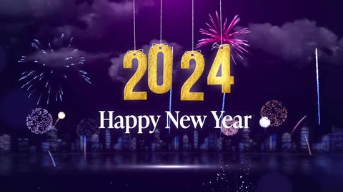 2024 calendar, 2024 new year, 2024 typography, 2024 year, animation, background, cartoon, celebrate, celebration, cheerful, concept, event, gold, greeting, happiness, happy, happy new year, holiday : vidéo de stock