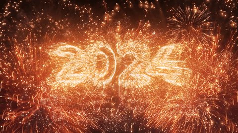2024 calendar, 2024 new year, 2024 typography, 2024 year, animation, background, cartoon, celebrate, celebration, cheerful, concept, event, gold, greeting, happiness, happy, happy new year, holiday - Βίντεο στοκ