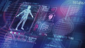 Virtual space of animated infographic about DNA. - Powered by Shutterstock - Get 15% off with code: PIKWIZARD15