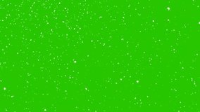 Snow on green screen. Snowfall animated background on green screen