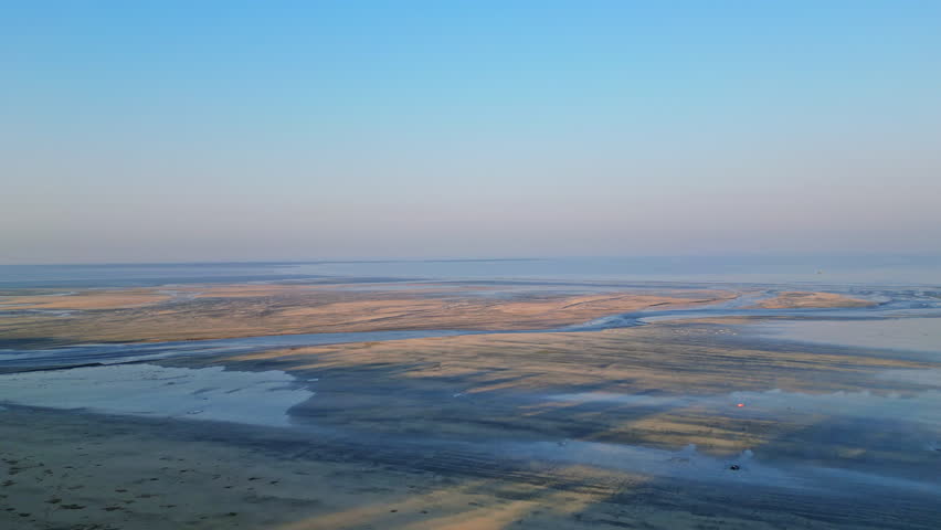 Sandy Beach with sky Shirgaon Palghar Maharashtra India 4K Drone Royalty-Free Stock Footage #1111973409