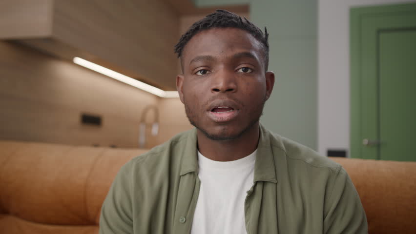 Black Man Saying 'No No' at Camera. African American man's denying or rejecting something. Listening lie looking at camera. | Shutterstock HD Video #1111977635