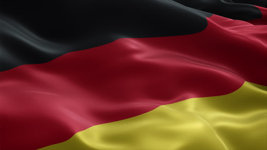 Germany flag video waving in wind. Realistic flag background. Close up view, perfect loop, 4K footage Royalty-Free Stock Footage #1111978325