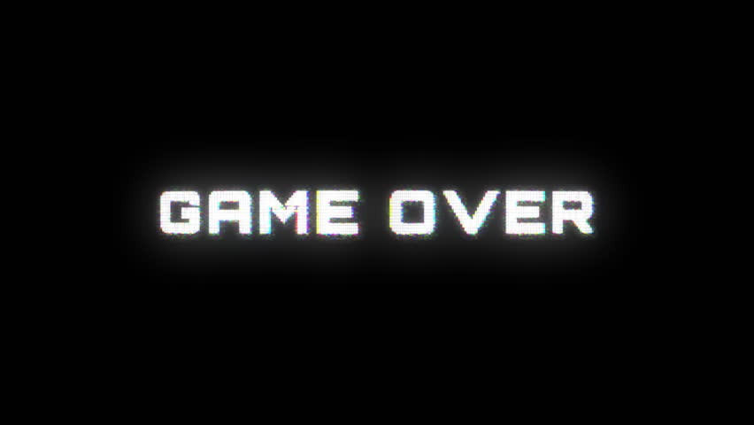 Looping GAME OVER animation with glitch effect on black background. Video game style GAME OVER - Powered by Shutterstock - Get 15% off with code: PIKWIZARD15