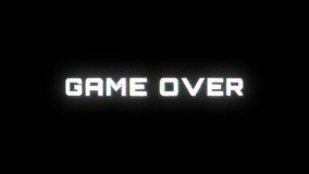 Looping GAME OVER animation with glitch effect on black background. Video game style GAME OVER - Powered by Shutterstock - Get 15% off with code: PIKWIZARD15